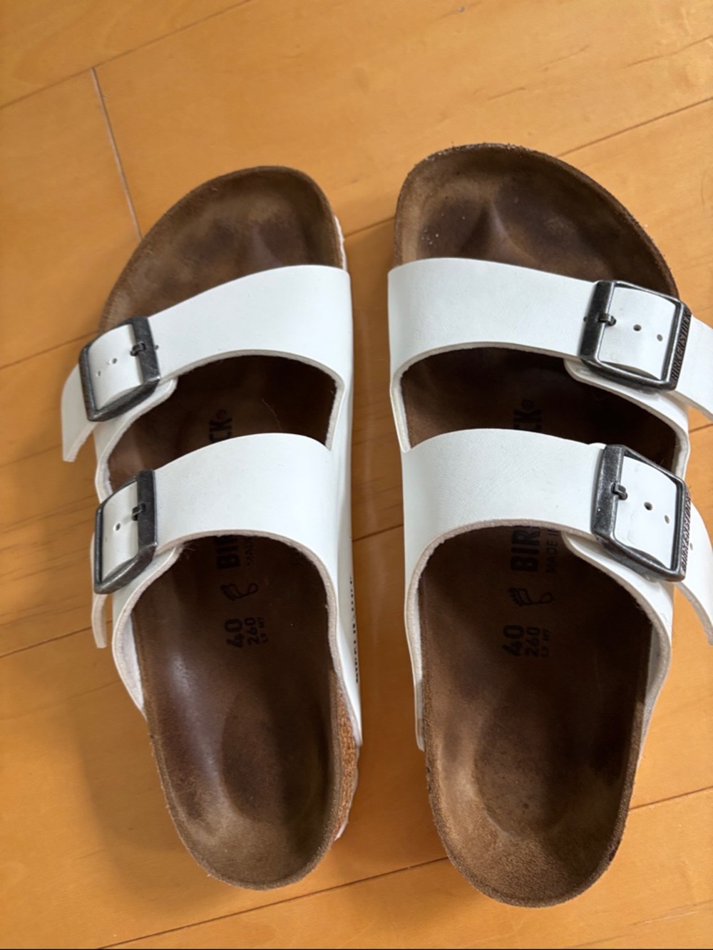 Birkenstock Arizona White Suede Footbed Sandal